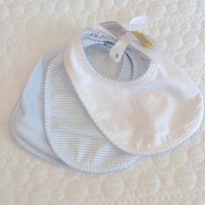 Set of 3 Bibs- Mudpie Blue Layette Bib Set NWT